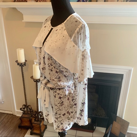 BCBGMaxAzria White Floral Vivianne Romper jumpsuit - Picture 10 of 13